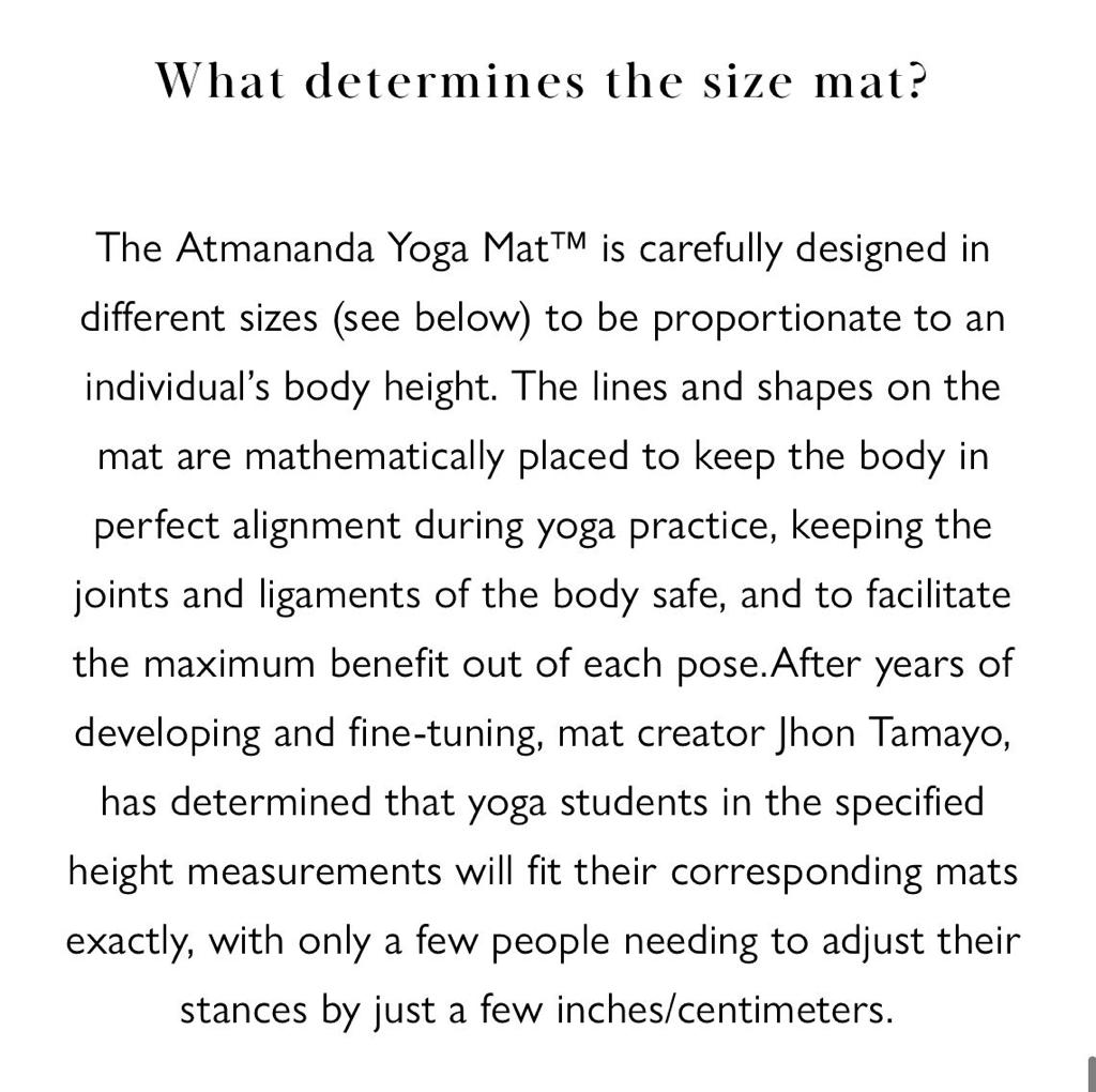 What determines the size mat